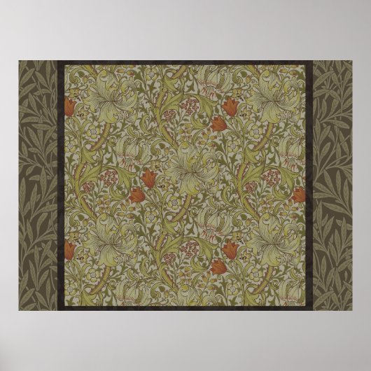 Poster Conception d'impression d'art floral de lys de sau (Devant)
