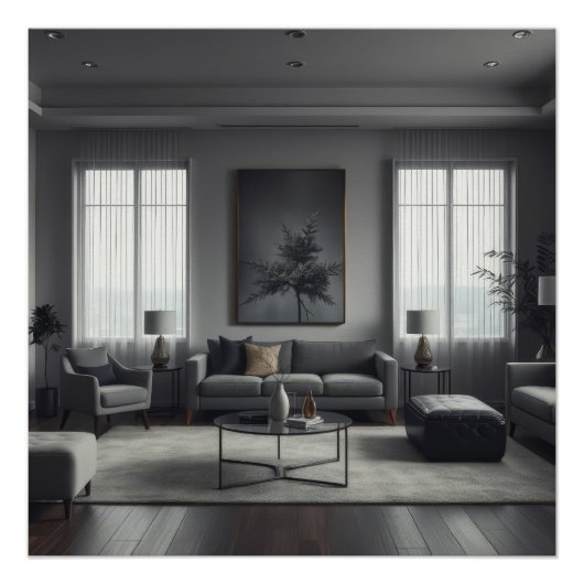 Poster Conception d'intérieur de chambre moderne (Devant)