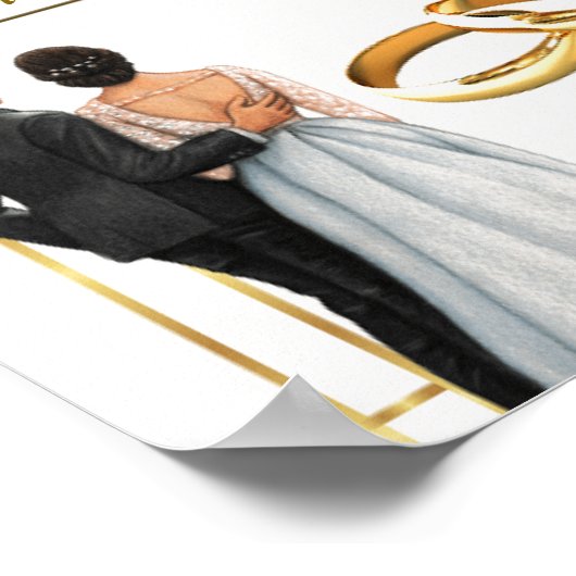 Poster Conception d'invitation de mariage élégante - Beau (Coin)