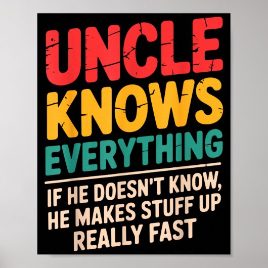Poster Conception d'oncle cool pour les hommes oncles de (Devant)