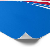 Poster Conception d'onde Abstraite rouge, bleue et blanch (Coin)