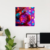 Poster Conception d'ornement de Noël néon vibrant (Bureau à domicile)