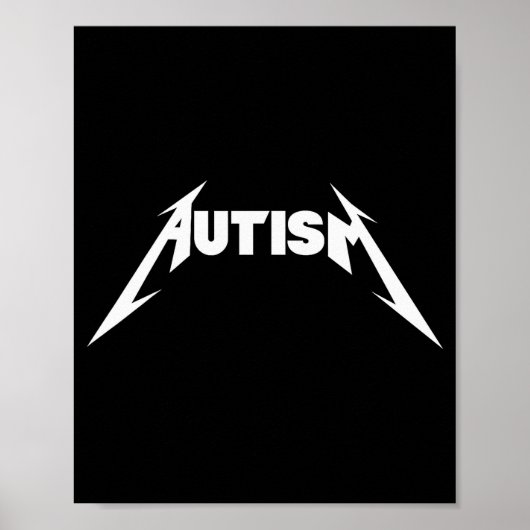 Poster Conception drôle Autisme Squelette Mème Métal Rock (Devant)