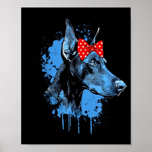 Poster Conception drôle de doberman pour la fête des mère (Devant)