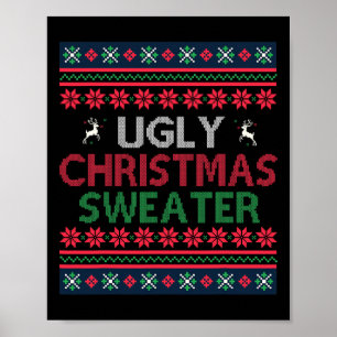 Poster Conception drôle de Noël Sweater de Noël laid pour