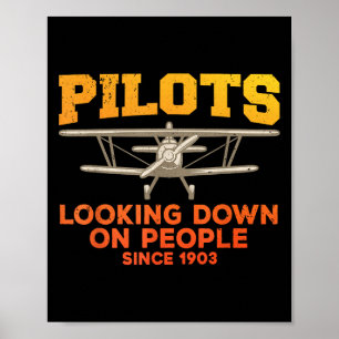Poster Conception drôle de pilote pour hommes femmes avia