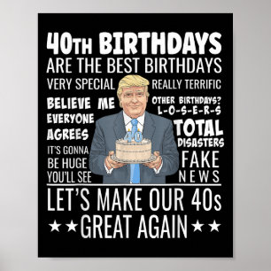 Poster Conception du 40e anniversaire - Drôle Citation de