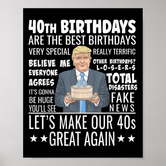 Poster Conception du 40e anniversaire - Drôle Citation de (Devant)