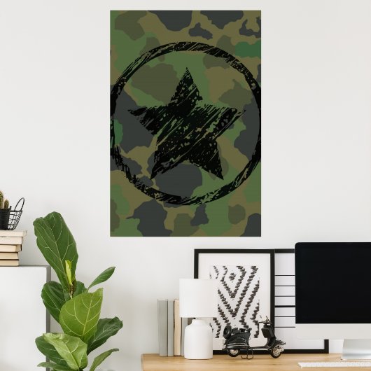 Poster conception du camouflage militaire (Bureau à domicile)