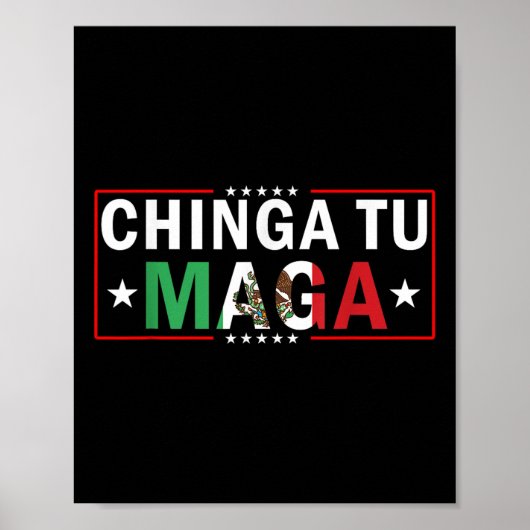 Poster Conception du drapeau Chinga Tu Mexico (Devant)