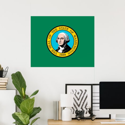 Poster Conception du drapeau de l'État de Washington (Bureau à domicile)