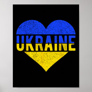 Poster Conception du drapeau de l'Ukraine - Cœur