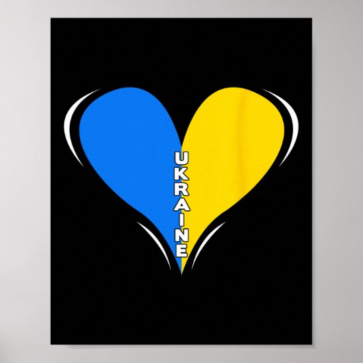 Poster Conception du drapeau de l'Ukraine - Cœur 1 (Devant)