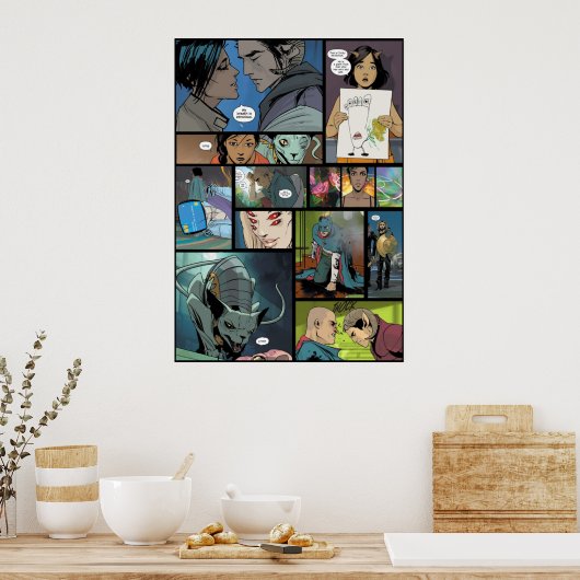 Poster Conception du panneau de bande dessinée d'image Sa (Cuisine)