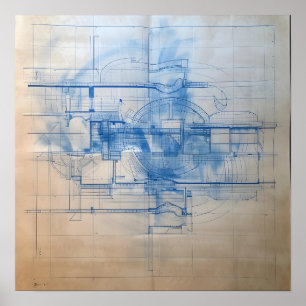 Poster Conception du plan directeur de la maison moderne