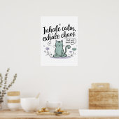 Poster Conception d'un livre de dessin de chat méditation (Cuisine)