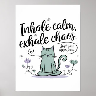 Poster Conception d'un livre de dessin de chat méditation