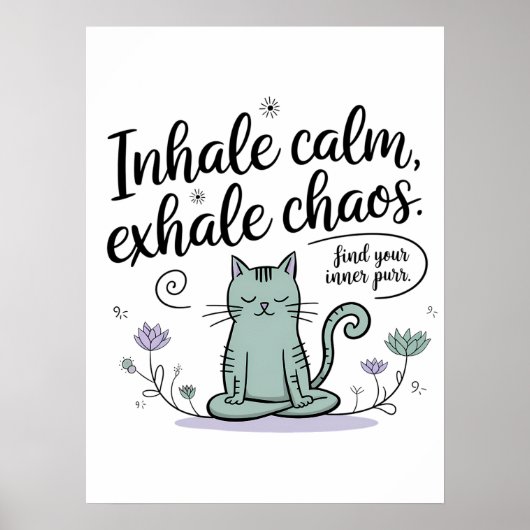 Poster Conception d'un livre de dessin de chat méditation (Devant)