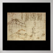 Poster Conception d'une machine volante par Leonardo Da V (Devant)