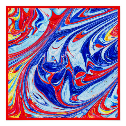 Poster Conception dynamique des Motifs Abstraits bleus (Devant)