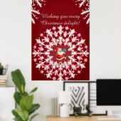 Poster Conception élégante de flocon de neige blanc (Bureau à domicile)