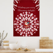 Poster Conception élégante de flocon de neige blanc (Cuisine)