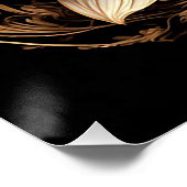Poster Conception élégante d'orchidée dorée (Coin)