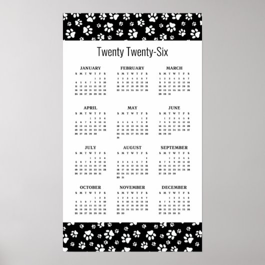 Poster Conception Empreintes de Patte Calendrier 2026 Aff (Devant)