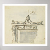 Poster Conception esquissée pour une cheminée (stylo et e (Devant)