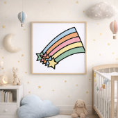 Poster Conception esthétique Rétro Arc-en-ciel Étoile Fil