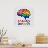 Poster Conception fièrement autistique brodée arc-en-ciel (Cuisine)