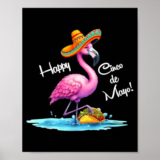Poster Conception flamant joyeux cinco de mayo avec taco  (Devant)