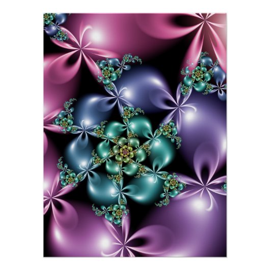 Poster Conception florale abstraite lumineuse de fleur fr (Devant)