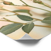 Poster Conception Florale de Boutons de Rose Jaune Doux (Coin)