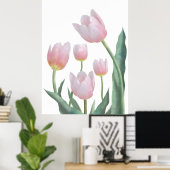 Poster Conception florale de tulipes pastel (Bureau à domicile)