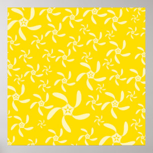Poster Conception florale d'été. Jaune ensoleillé