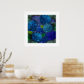Poster Conception florale Fleur d'hortensia bleue (Cuisine)