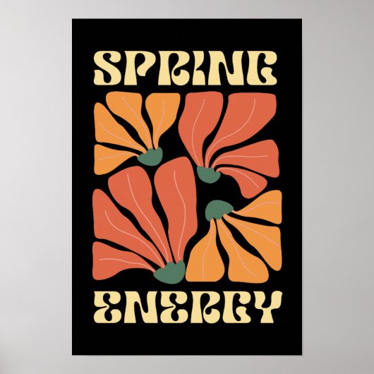 Poster Conception Florale Rétro Énergie de Printemps | Ab (Devant)