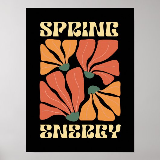 Poster Conception Florale Rétro Énergie de Printemps | Ab (Devant)