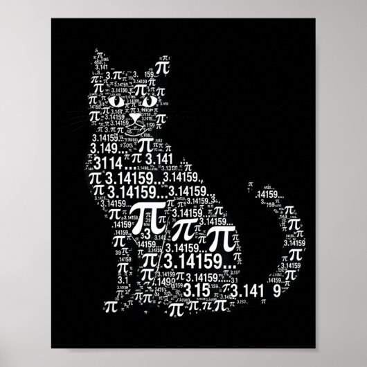 Poster Conception geek amateur de maths de chat drôle (Devant)
