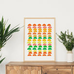 Poster Conception géométrique des agrumes brillants moder<br><div class="desc">Un design graphique coloré et fruité et ludique motif de demi-cercle "hills" une jolie palette de couleurs d'agrumes d'orange,  jaune et vert.</div>