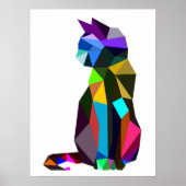 Poster Conception géométrique des chats WPAP | Imprimable (Devant)