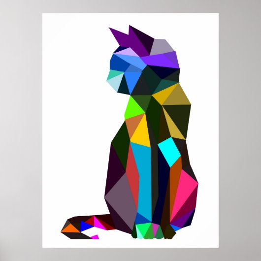 Poster Conception géométrique des chats WPAP | Imprimable (Devant)