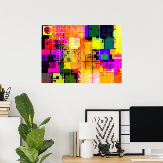 Poster Conception géométrique et multicolore (Bureau à domicile)