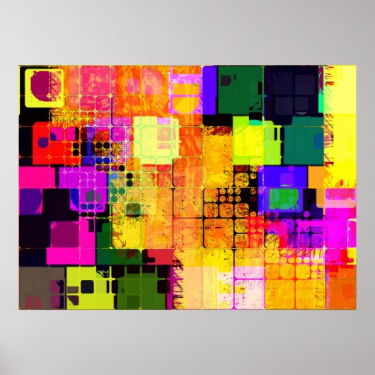 Poster Conception géométrique et multicolore (Devant)