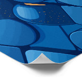 Poster Conception géométrique Futuriste Bleue (Coin)