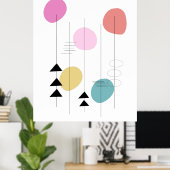 Poster Conception géométrique moderne du milieu du siècle (Bureau à domicile)