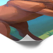 Poster Conception Géométrique Moderne : Renne Low Poly (Coin)