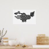 Poster Conception géométrique Peacock (Cuisine)