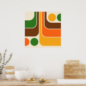 Poster Conception géométrique rétro des années 1970 (Cuisine)